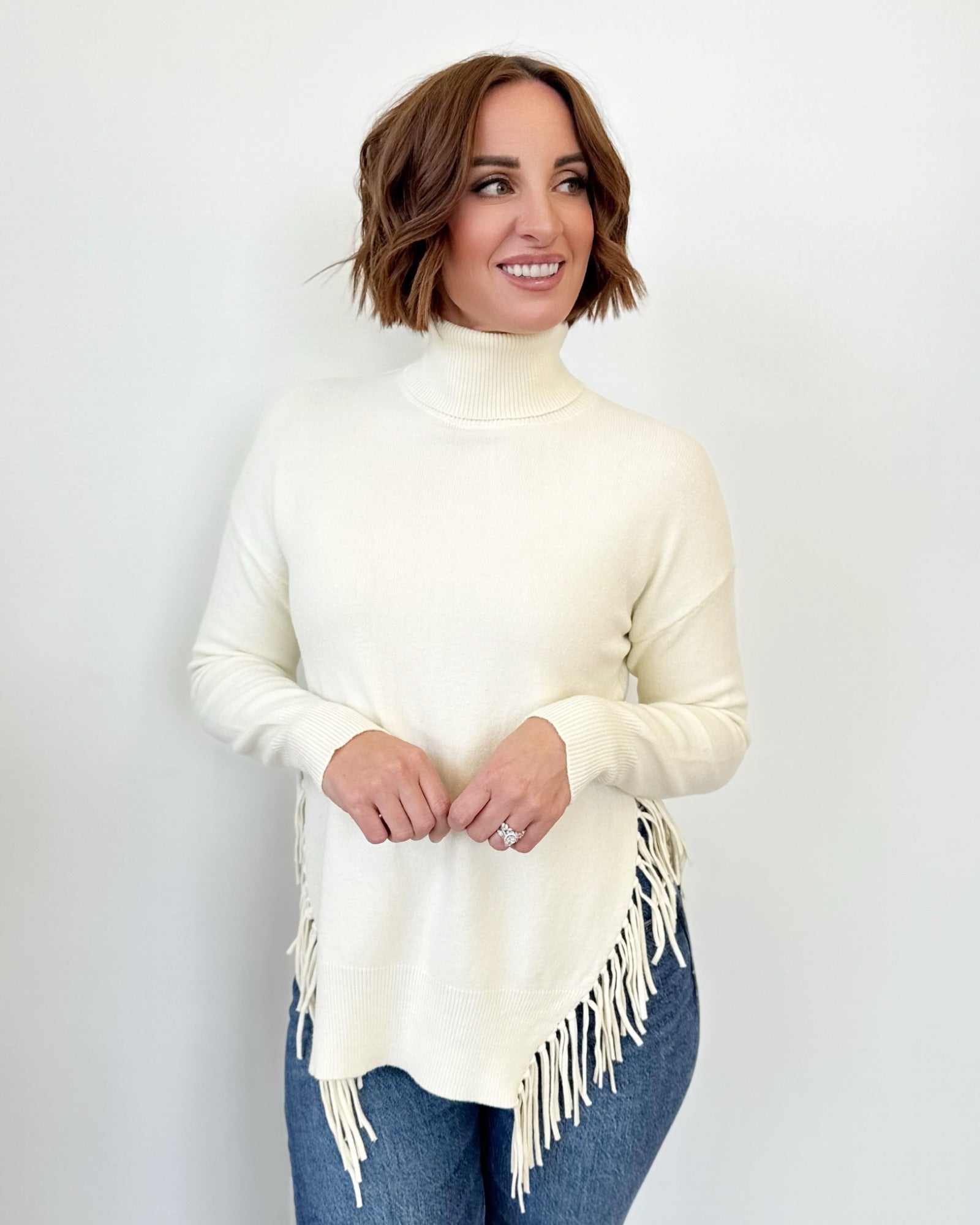 Ashley Turtleneck Fringe SweaterSweater