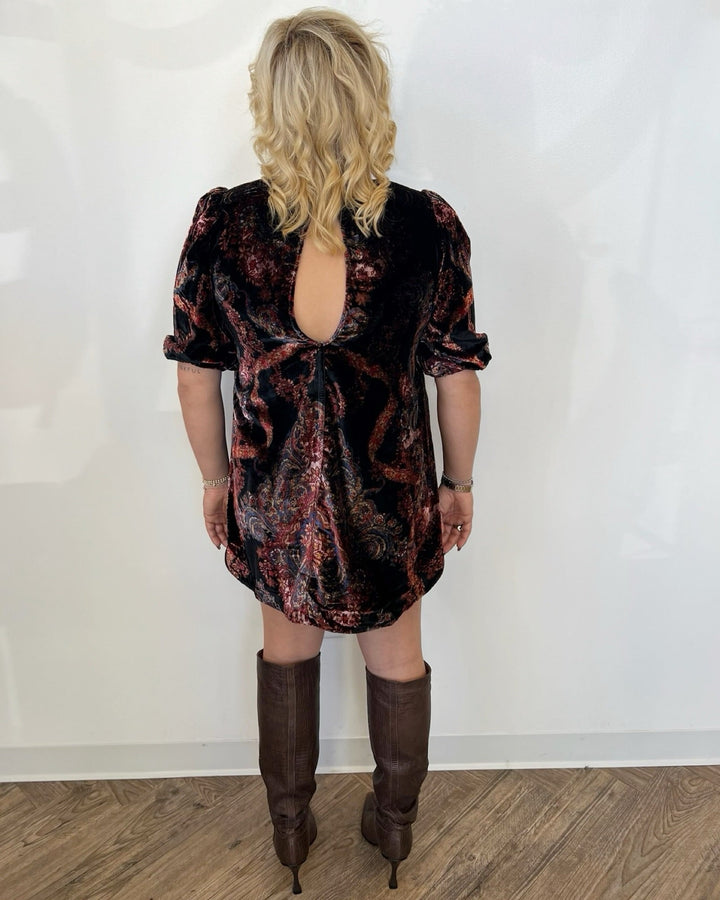 Astrid Printed Velvet MiniTunic