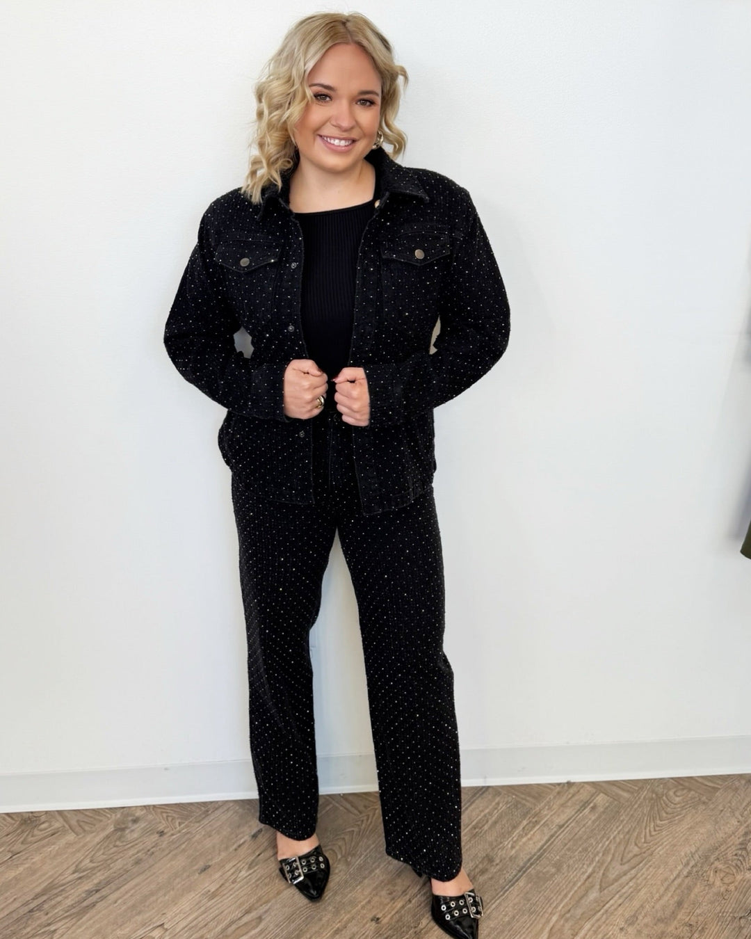 Atlas Rhinestone Embellished Straight Leg Pantdenim