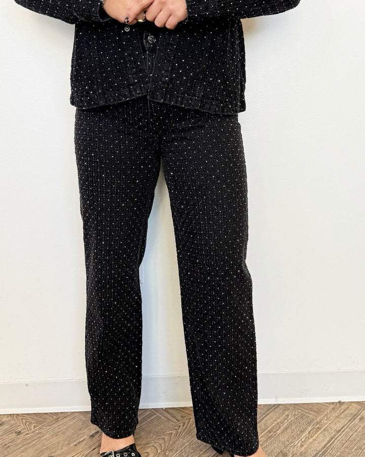 Atlas Rhinestone Embellished Straight Leg Pantdenim