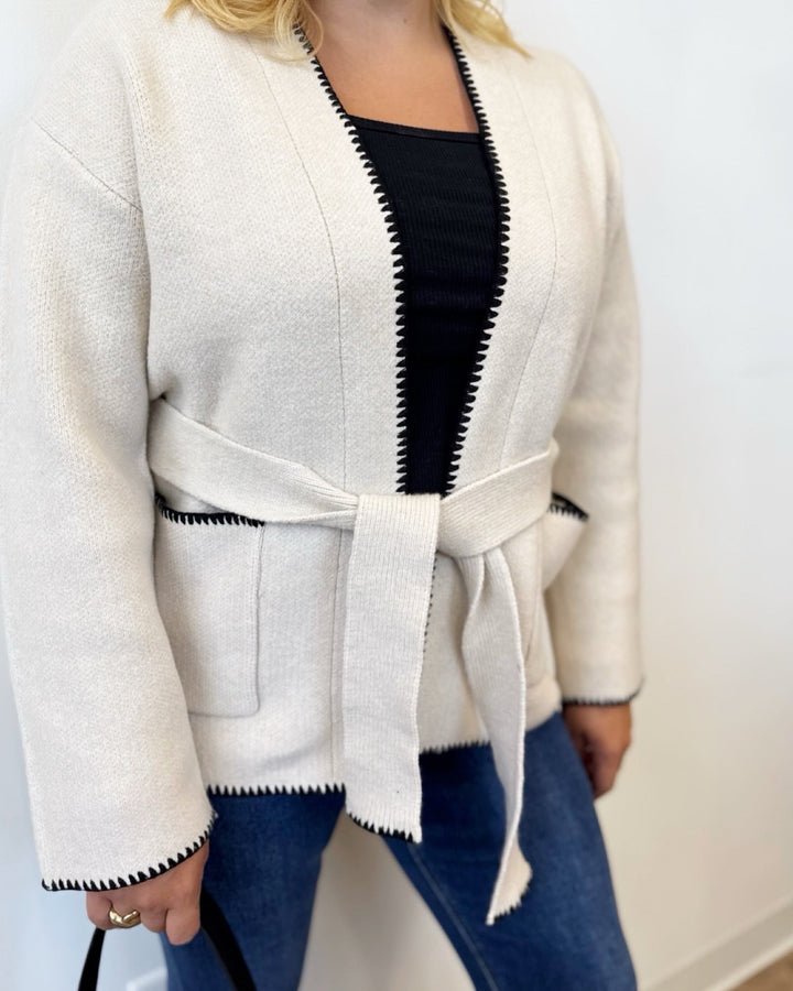 Azariah Open Cardigan With Tiecaridgan