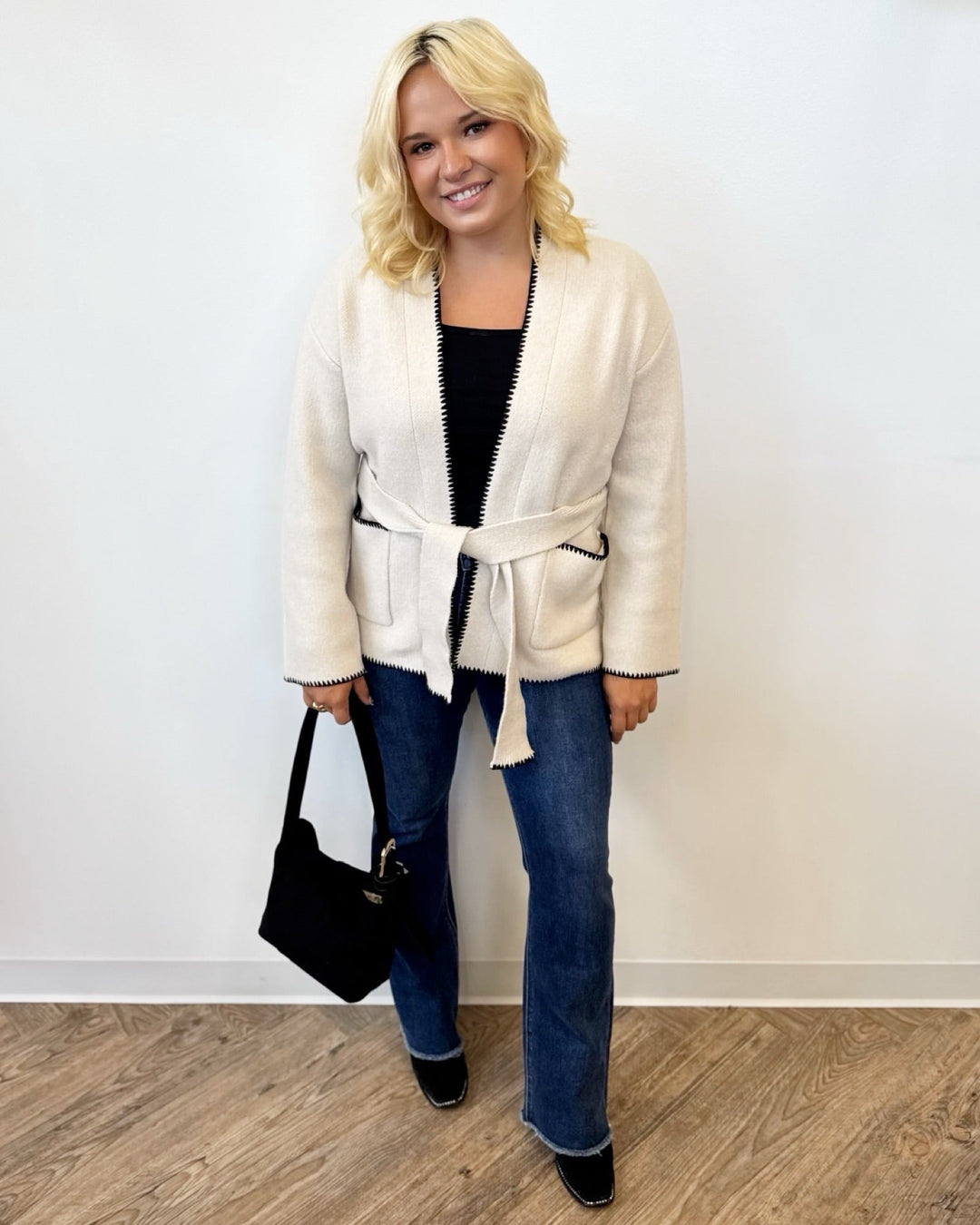 Azariah Open Cardigan With Tiecaridgan