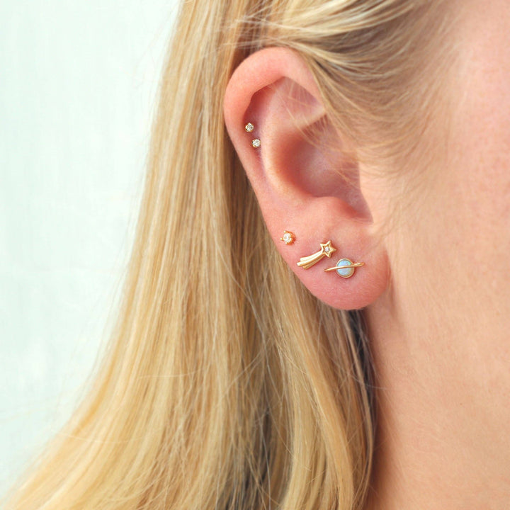 Kris Nations Shooting Star with Crystals Stud Earrings