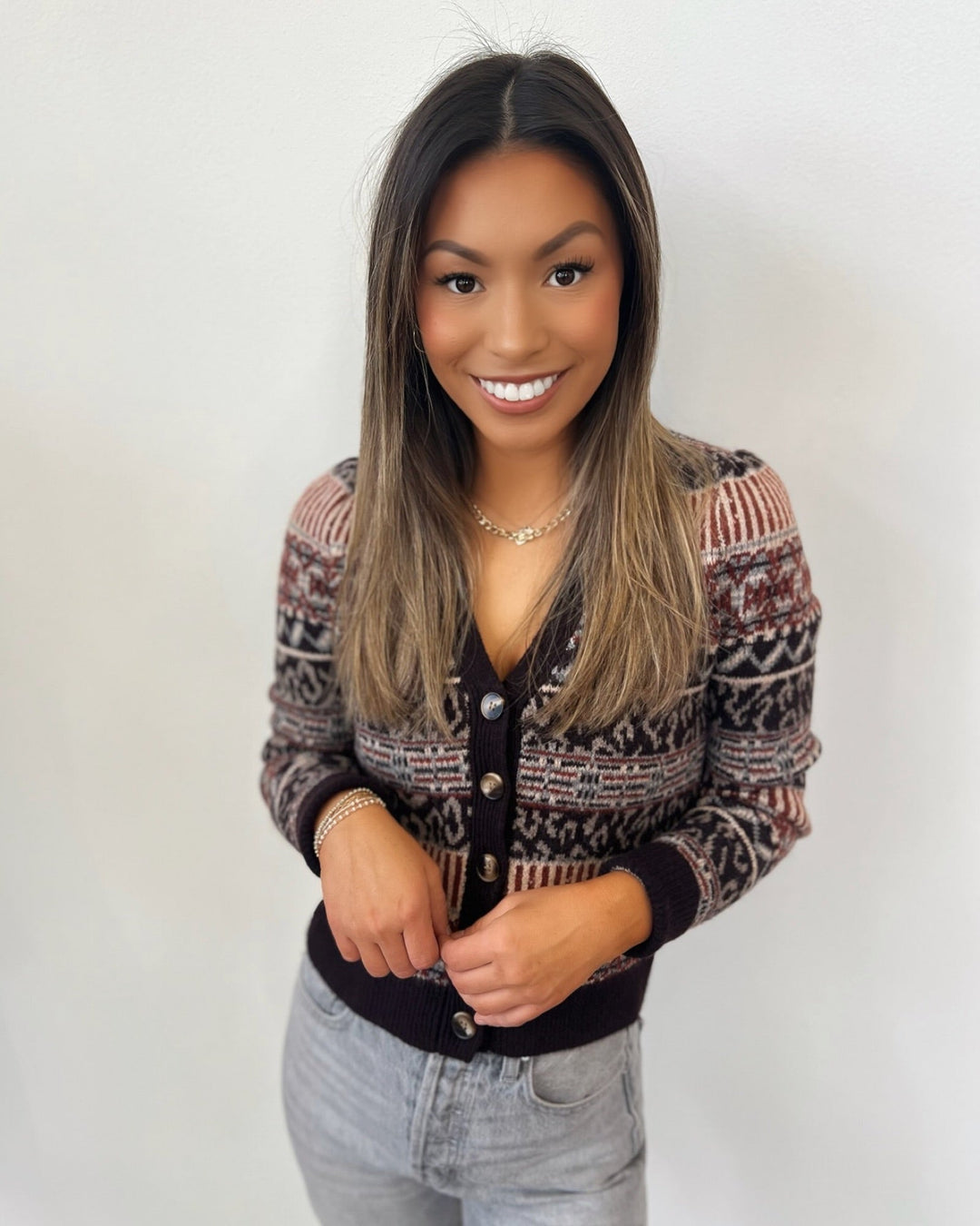 Beatrice Jacquard Knit CardiganCardigan