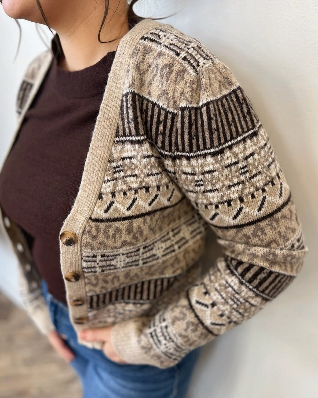 Beatrice Jacquard Knit CardiganCardigan