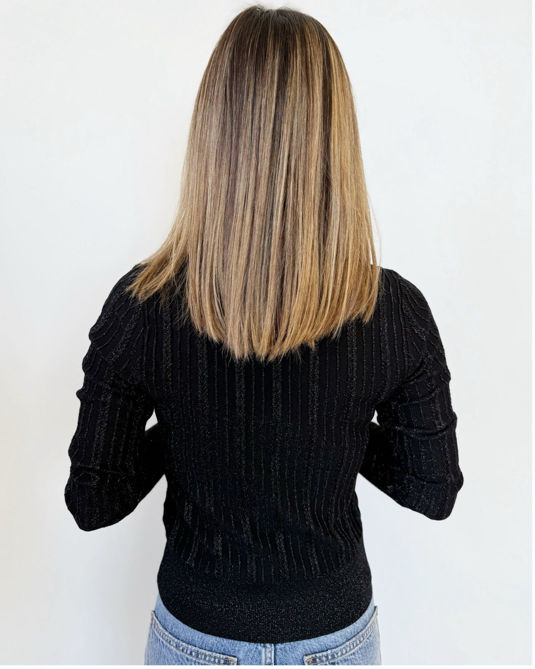 Beatrix Long Sleeve Textured Knit Topknit top