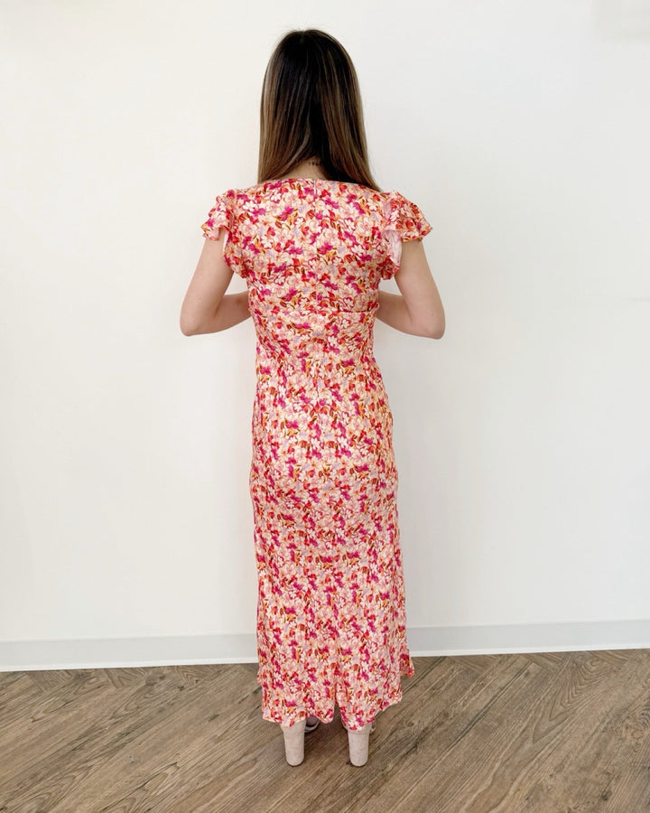Beck Floral Midi Dress with Front SlitDresses