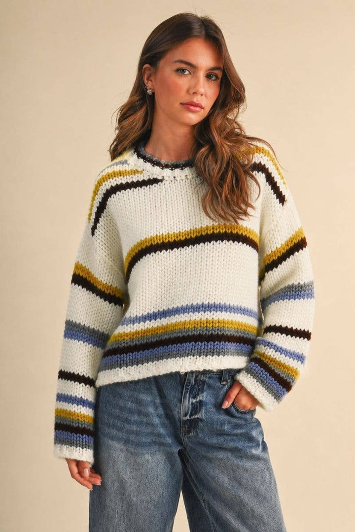 Becky Striped Sweaterlong sleeve knit