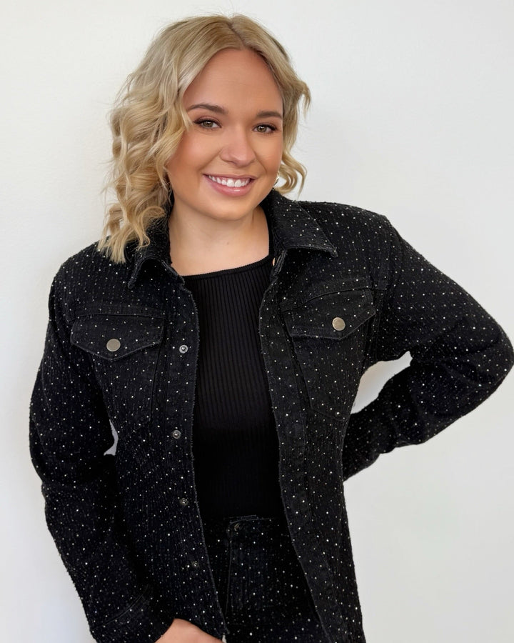 Bentley Rhinestone Embellished Shirt JacketJacket