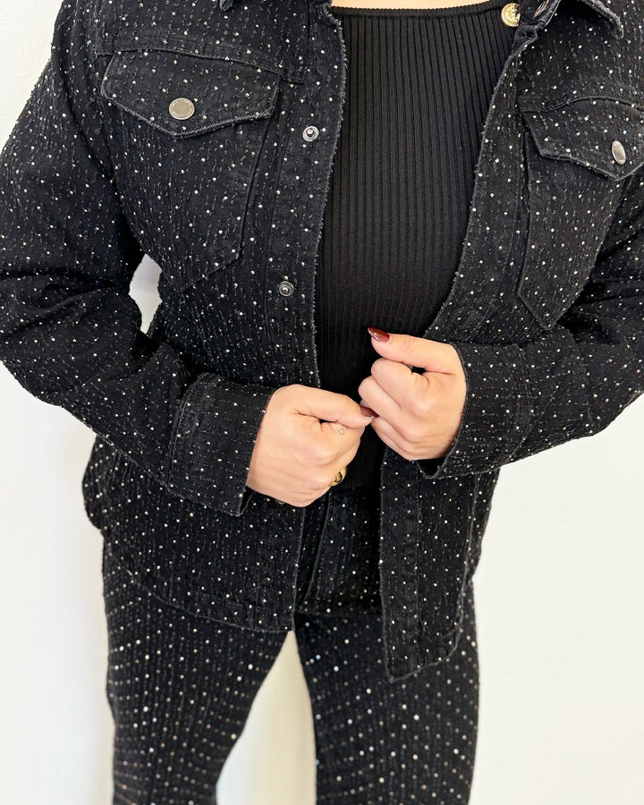 Bentley Rhinestone Embellished Shirt JacketJacket