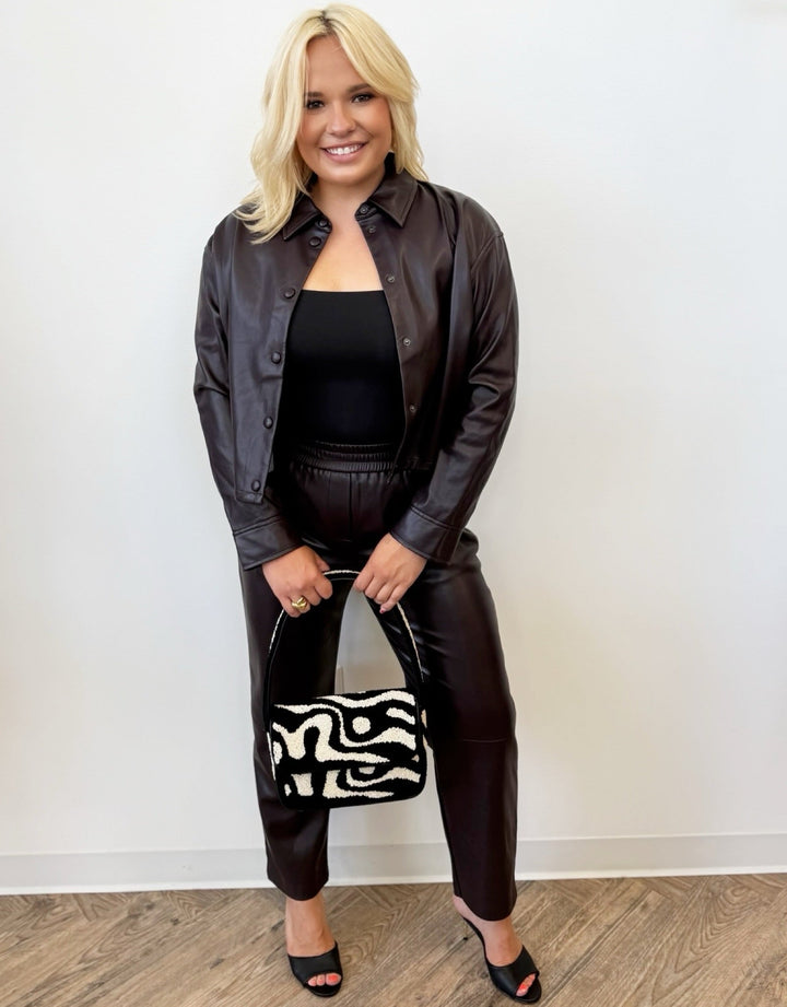 Billie Faux Leather Shirt JacketJacket