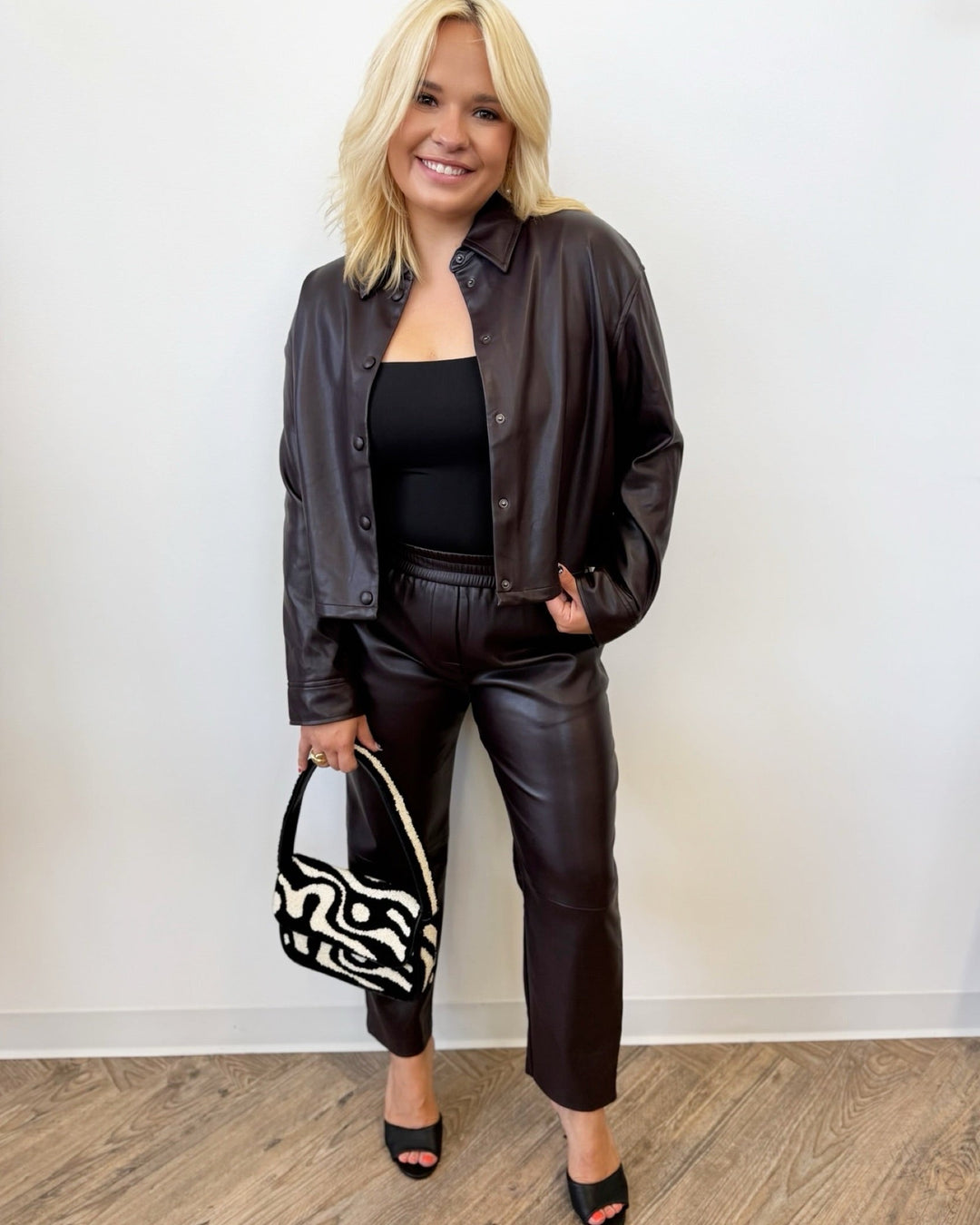 Billie Faux Leather Shirt JacketJacket