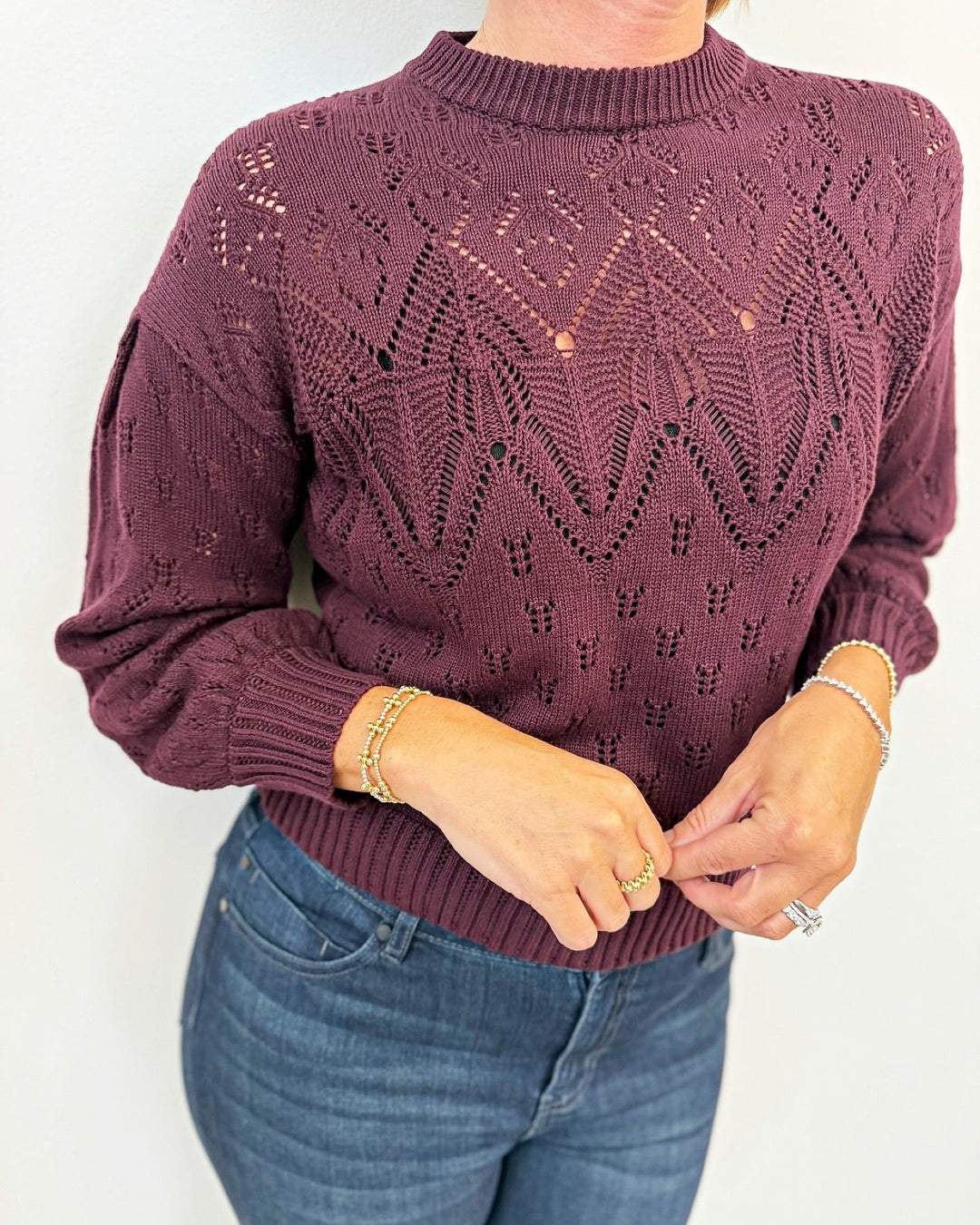 Bishop + Young Forever Pointelle Sweaterlong sleeve knit