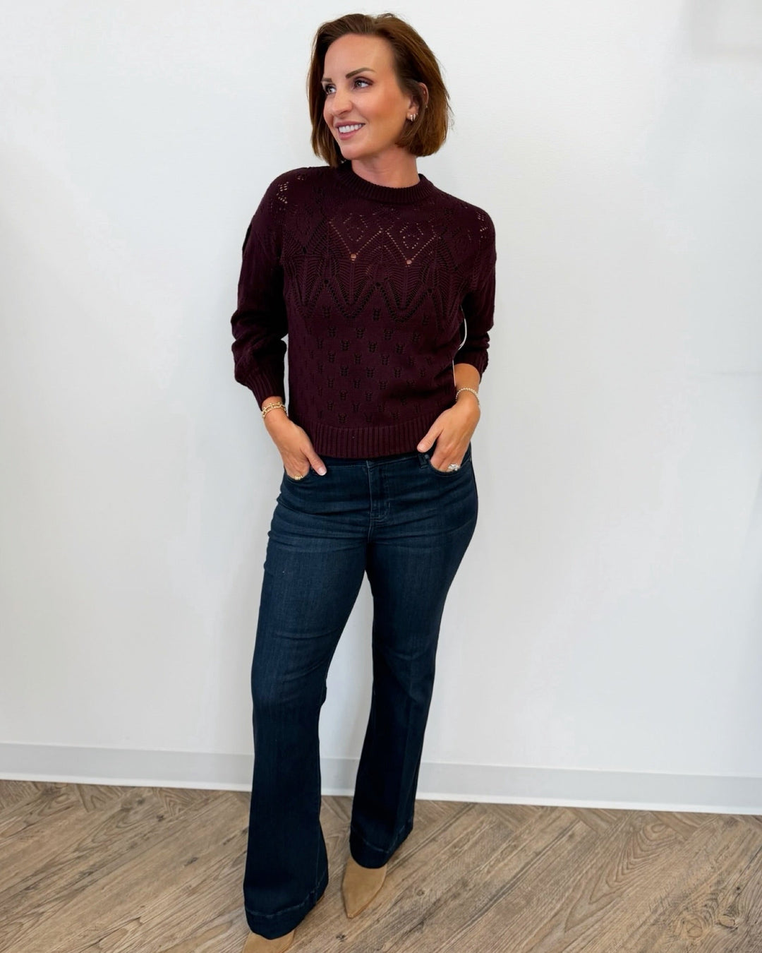 Bishop + Young Forever Pointelle Sweaterlong sleeve knit