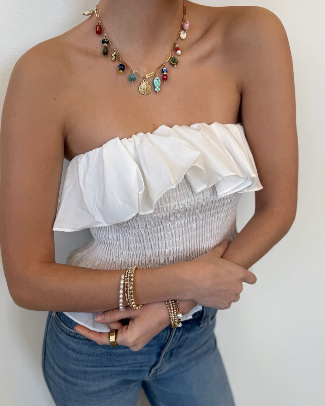Bishop + Young Isabelle Strapless Tiered Topstrapless top