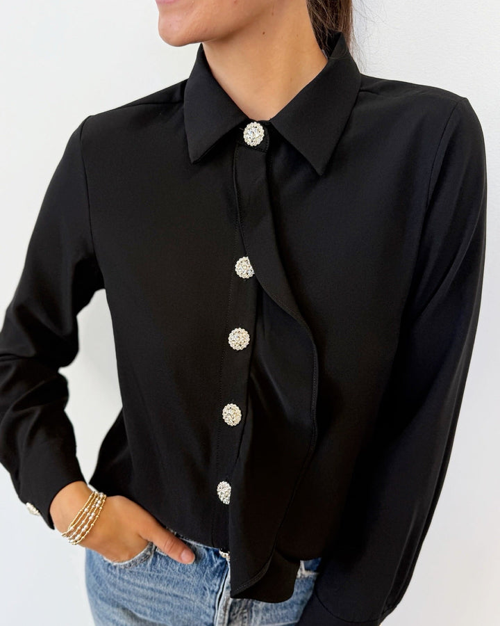 Bishop + Young Proper Ruffle Front Blouselong sleeve blouse