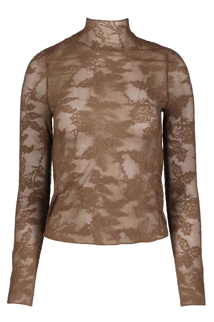 Bishop + Young Spencer Funnel Neck Toplong sleeve mesh top