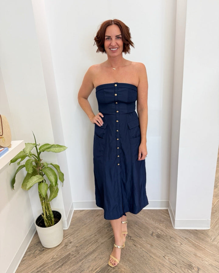 Bishop + Young Tropez Strapless Dressstrapless midi dress