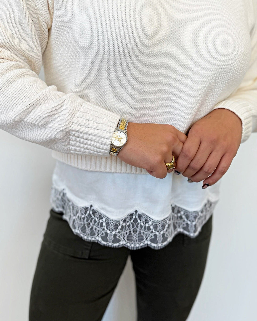 Blair Cowl Neck Twoferlong sleeve knit