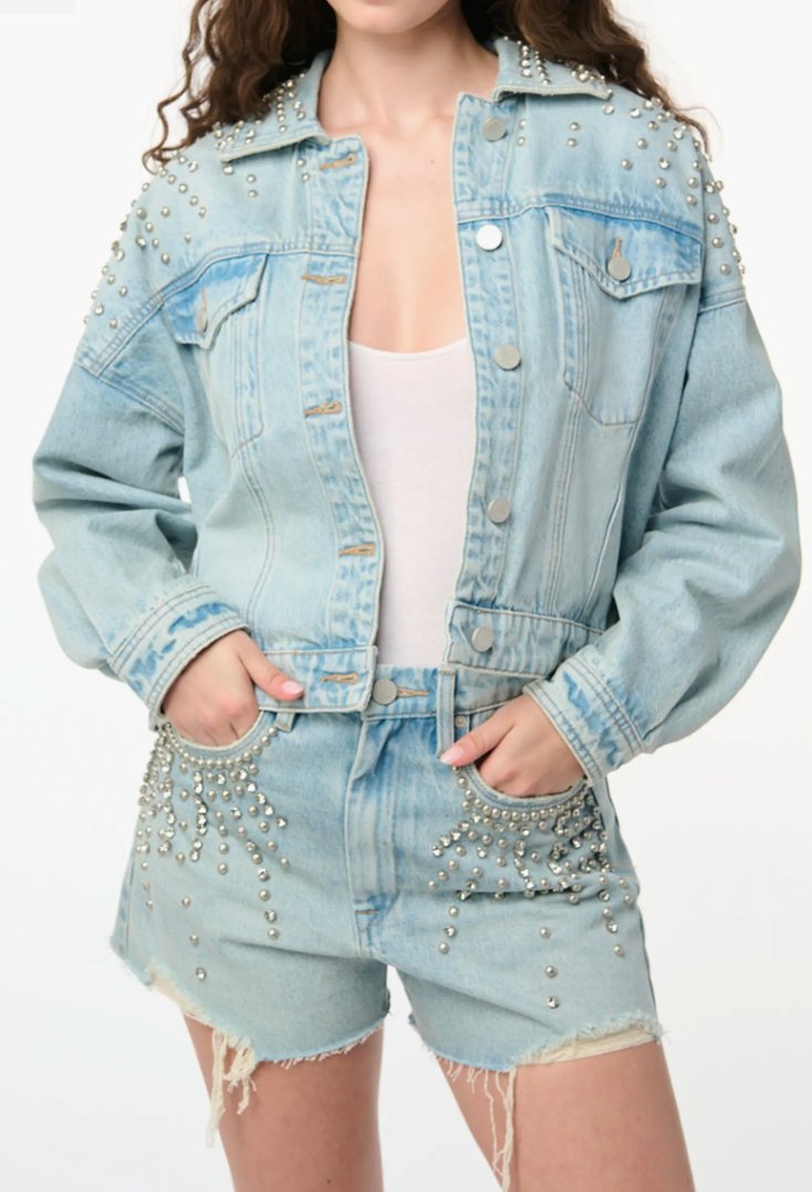 Blank NYC Studded Trucker JacketDenim Jacket