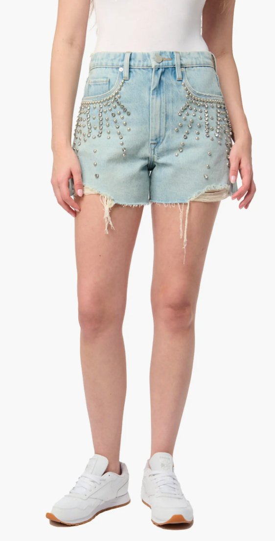 Blank NYC The Reeve Studded Cutoff Denim ShortsShorts