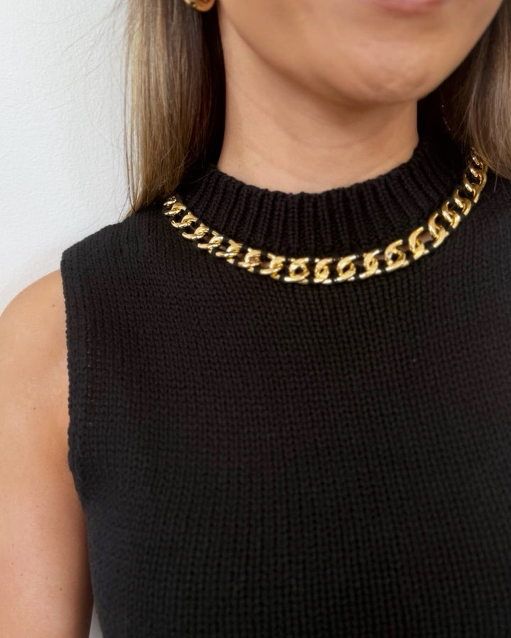 Blase Knit Tank with Chain Detailknit top