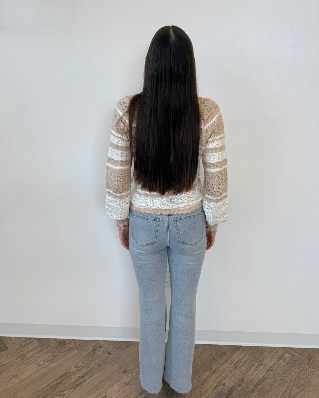 Blythe Long Sleeve Knit with Scalloped Trimlong sleeve knit