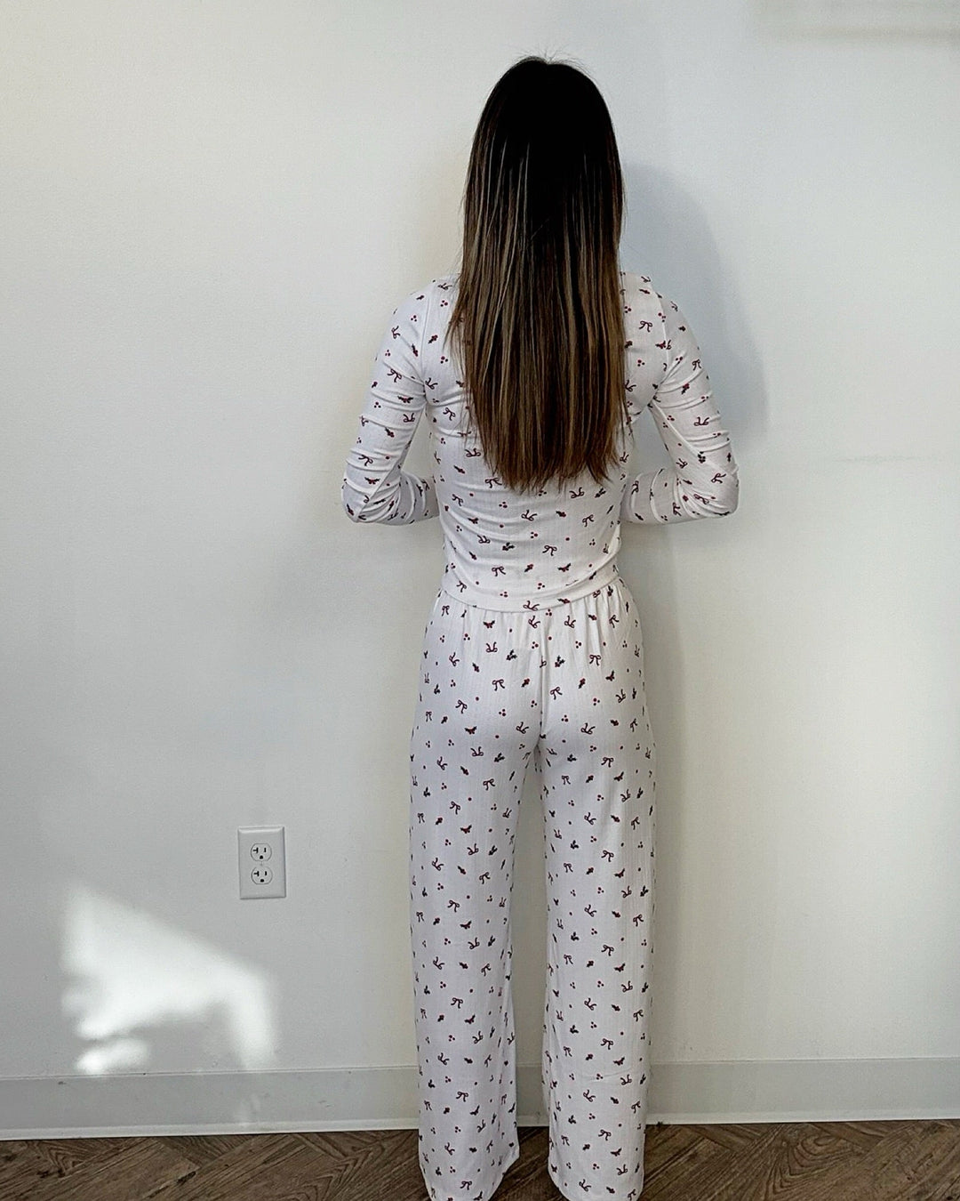 Bows & Holly Pointelle Lounge Toplounge top