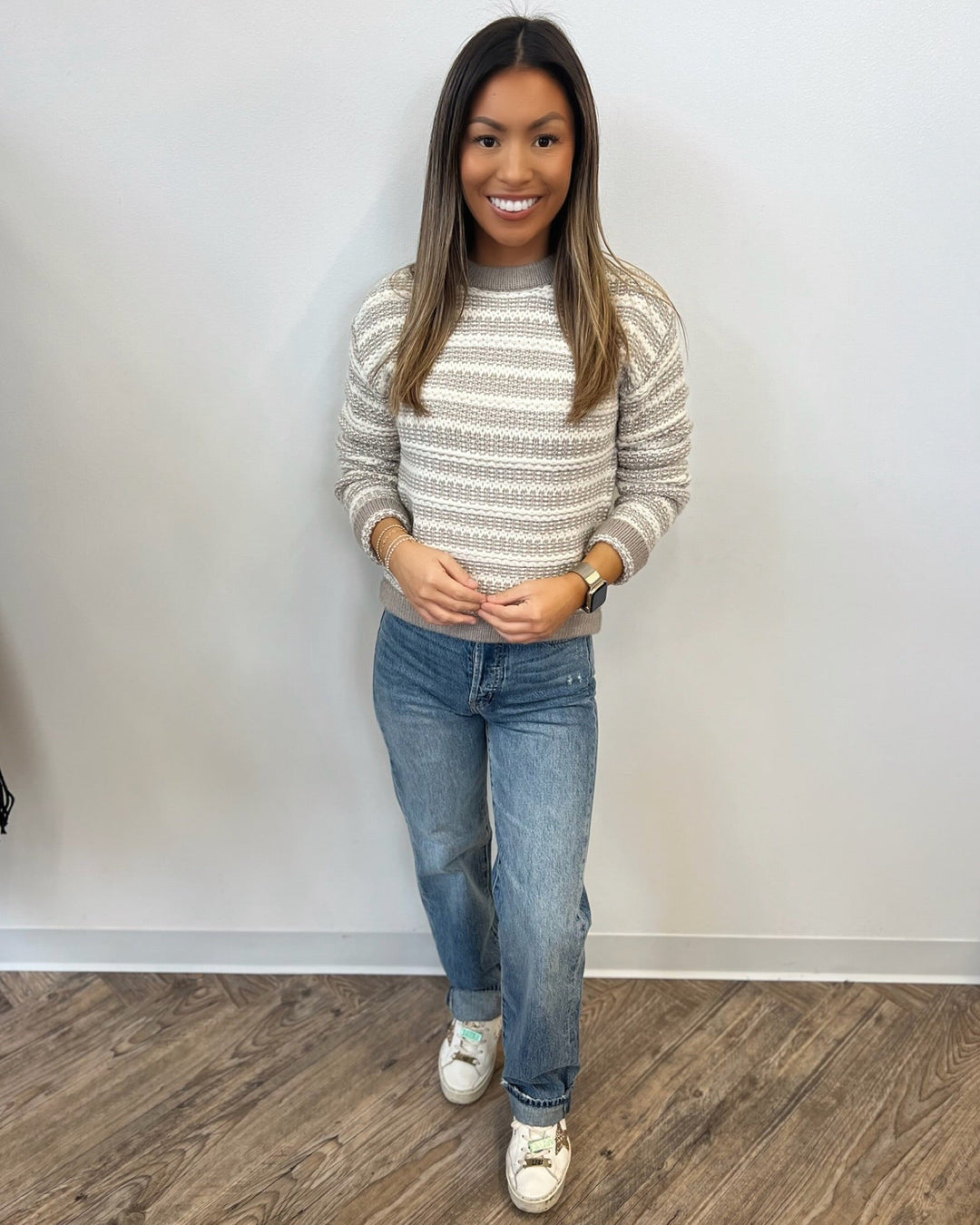 Bridget Pullover Striped Knit SweaterSweater
