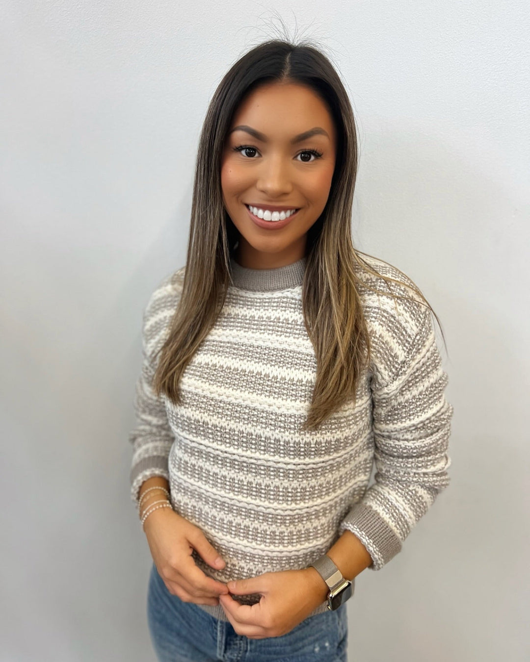 Bridget Pullover Striped Knit SweaterSweater