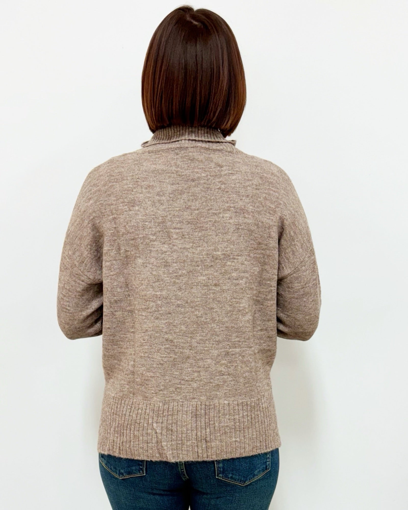 Brigette Relaxed Funnel Neck Knit SweaterSWEATER