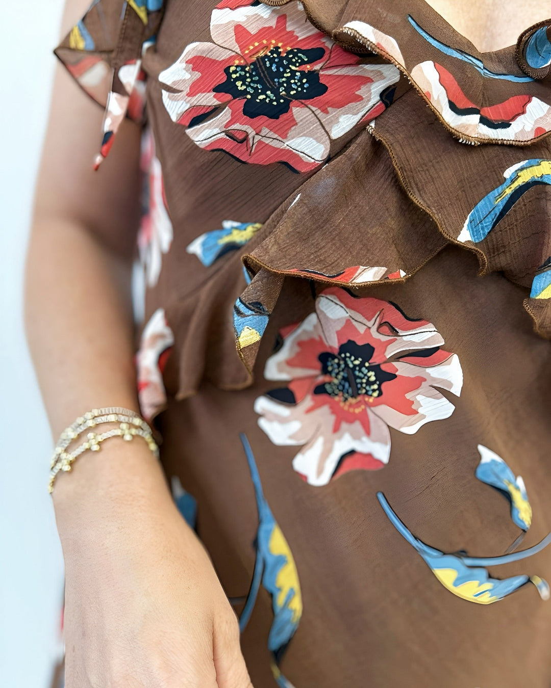 Bruno Printed Maxi Dress with Ruffle DetailDress