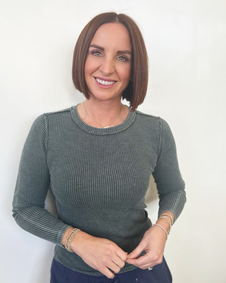 Buffy Thermal Waffle Knit Topknit top