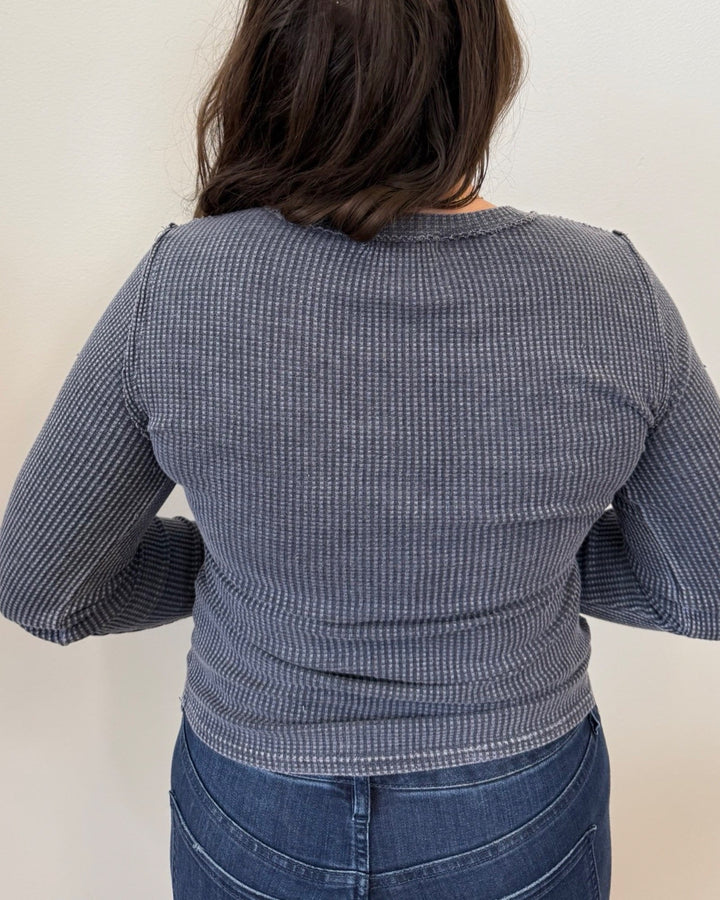 Buffy Thermal Waffle Knit Topknit top