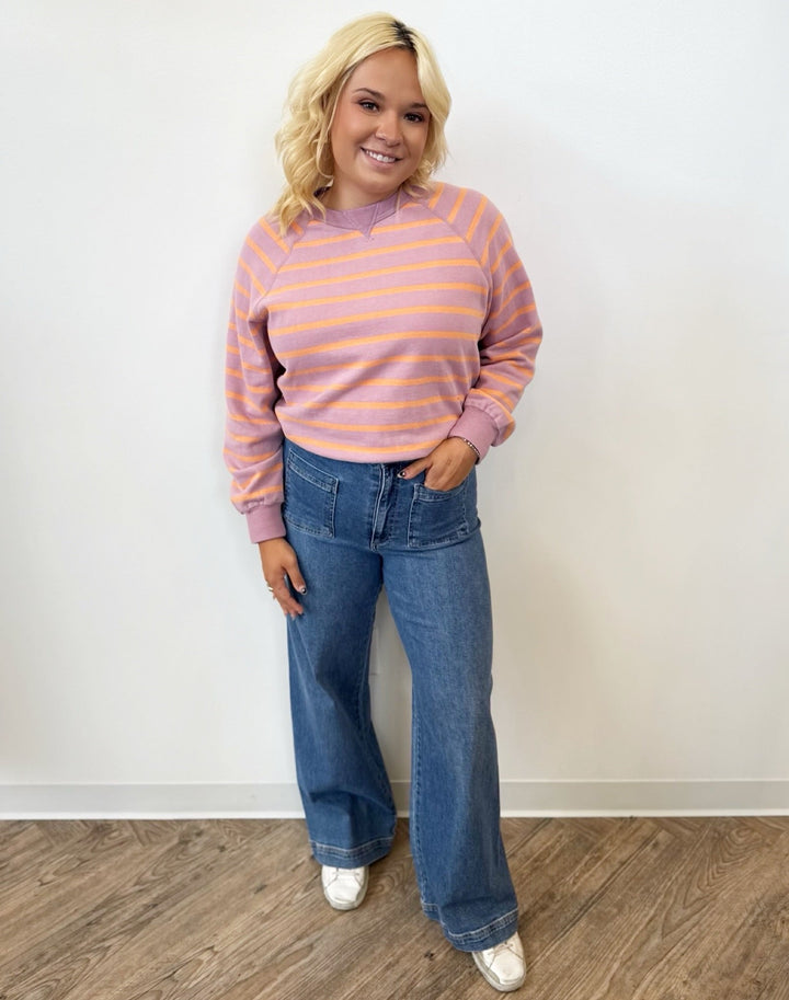 Callie Long Sleeve Striped Pulloverpullover