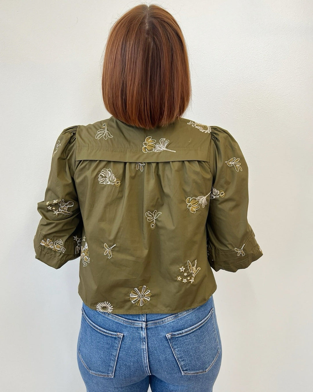 Camila Bubble Sleeve Button Downtop