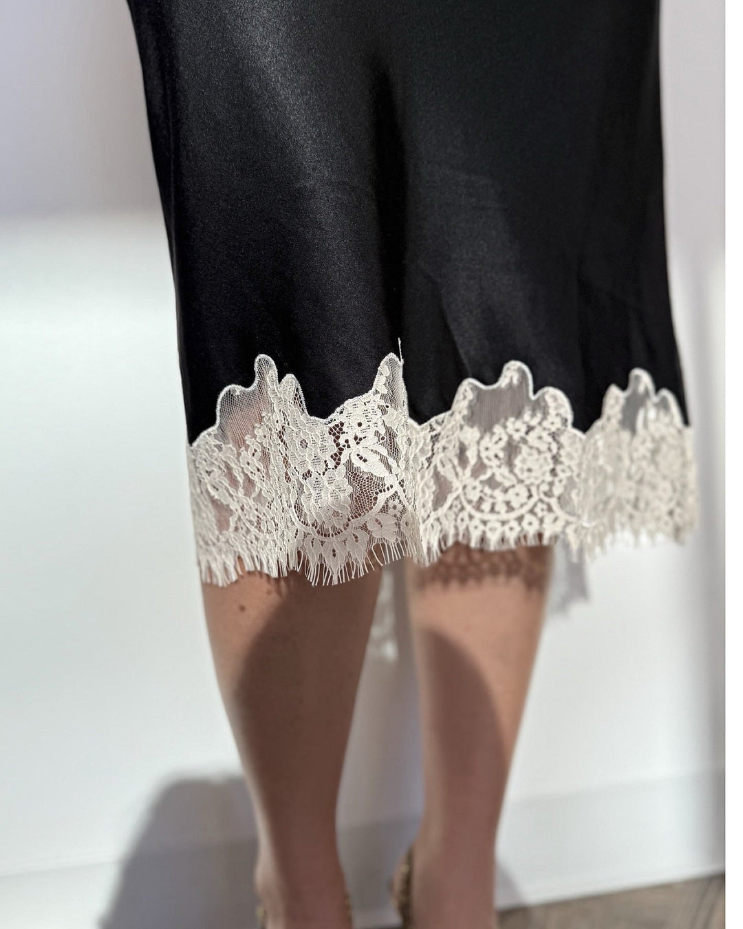 Cassandra Slip Skirt with Lace Detailskirt