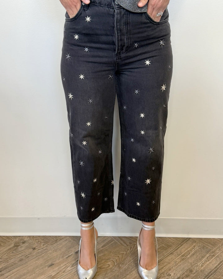 Cassia Printed Dropped Barrel Denimdenim