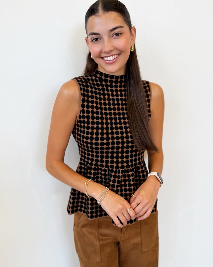 Catherine Peplum Topsleeveless knit