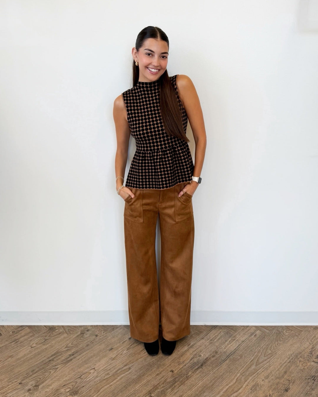 Catherine Peplum Topsleeveless knit