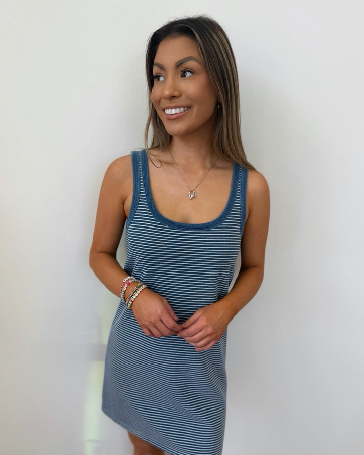 Charisma Stripped Ribbed Mini DressMini Dress