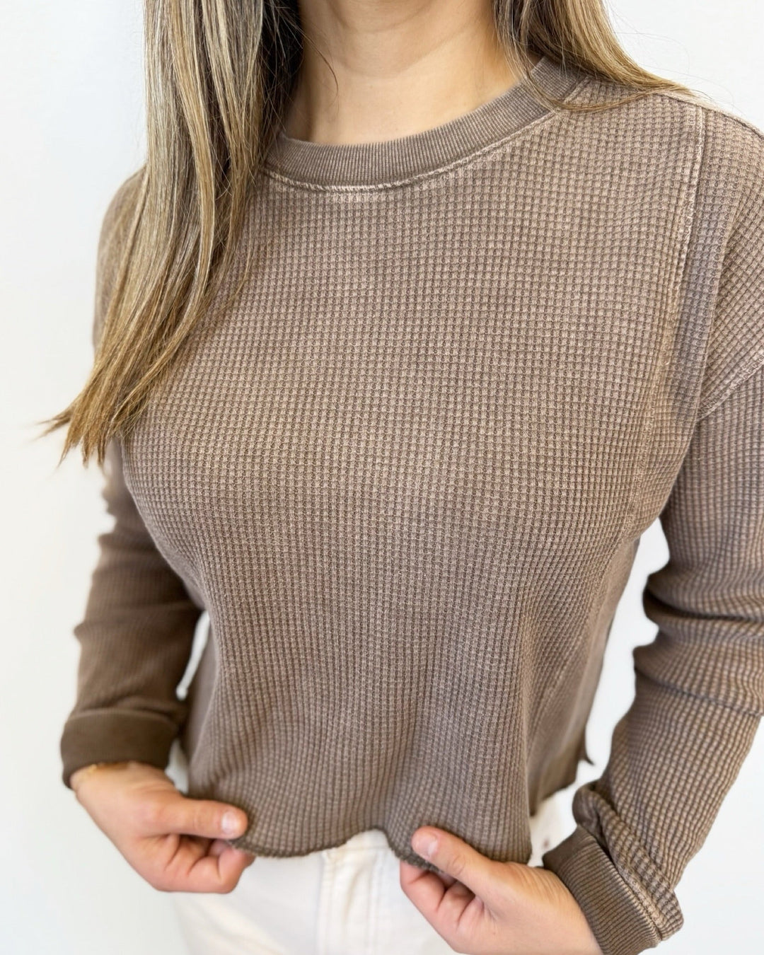 Charlene Waffle Knit Long Sleeve TopTop