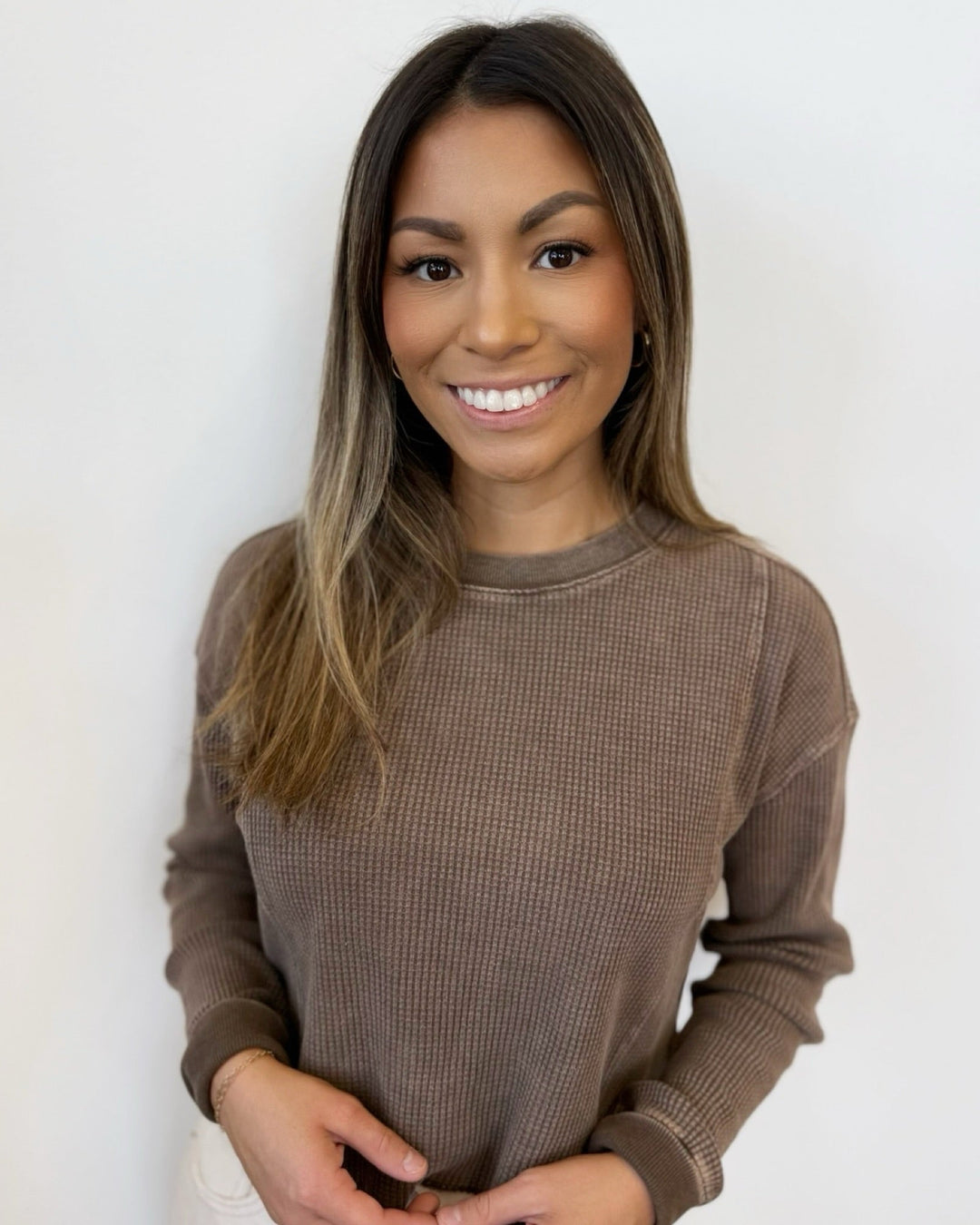 Charlene Waffle Knit Long Sleeve TopTop