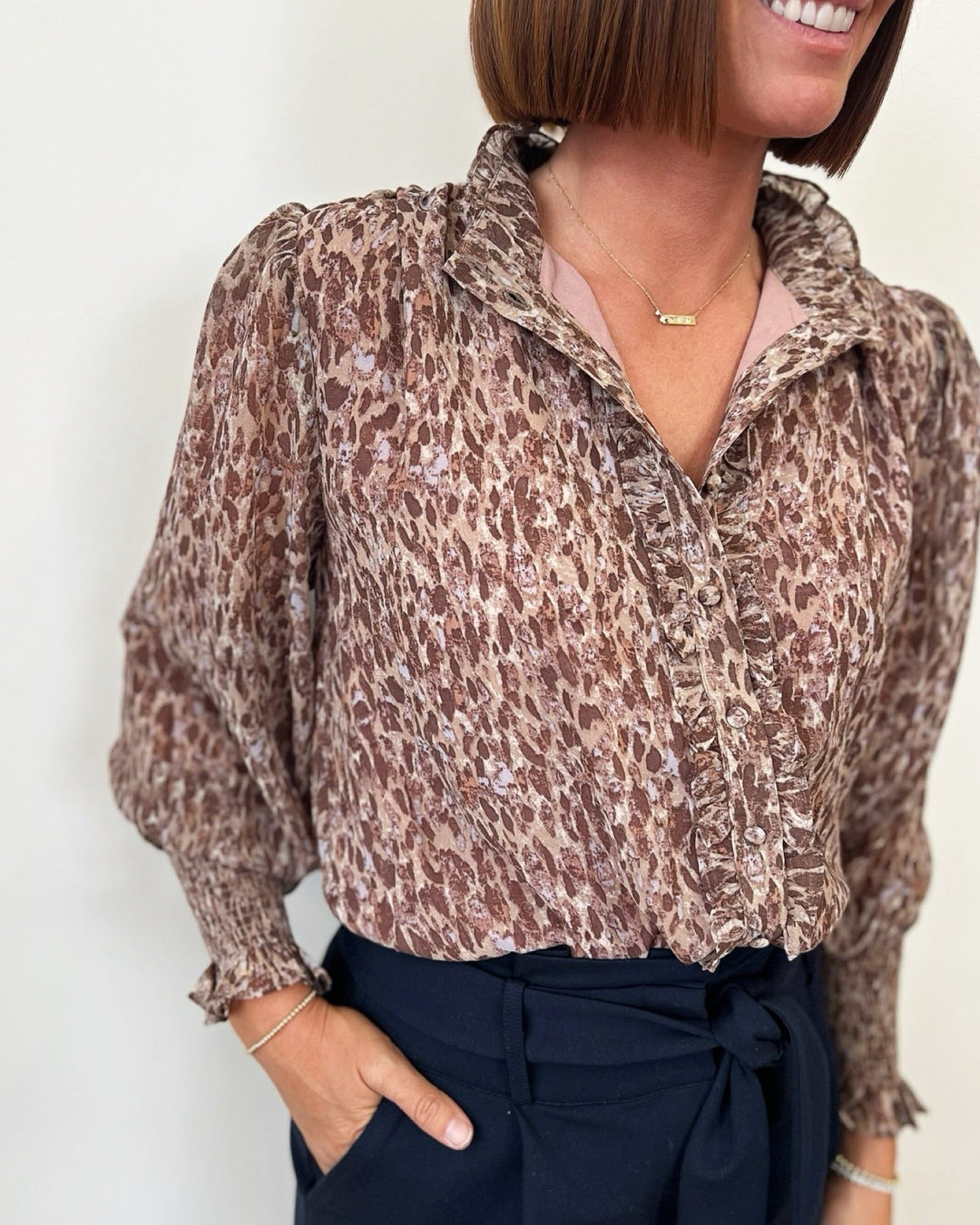 Charlotte Long Sleeve Printed BlouseBlouse