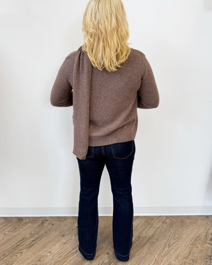 Chella Long Sleeve Knit with Draped NecklineSweater