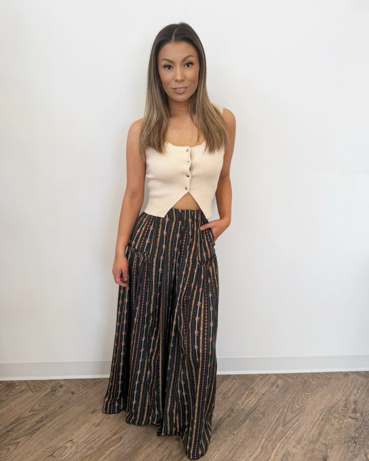 Collie Printed Wide Leg PantsPant