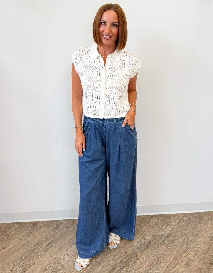 Connie Wide Leg Pull On PantPants