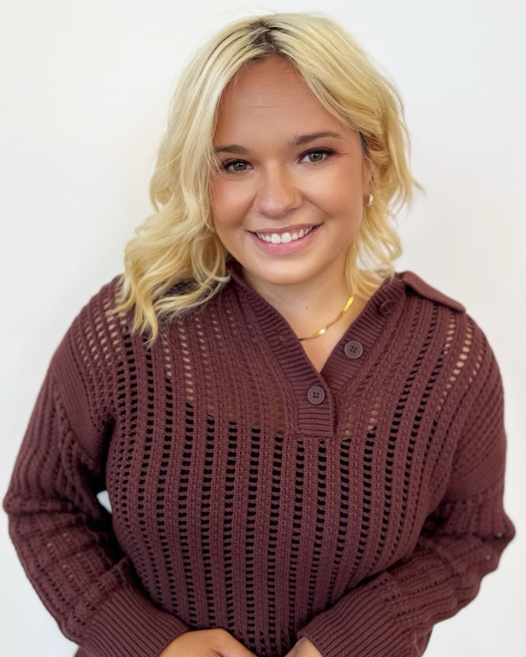 Conway Crochet Polo Sweatersweater