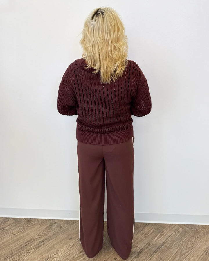 Conway Crochet Polo Sweatersweater