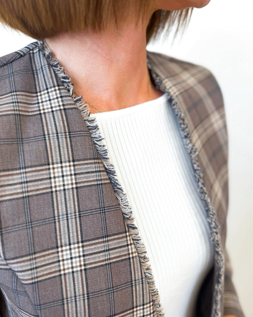 Covey Collarless Fitted BlazerBlazer